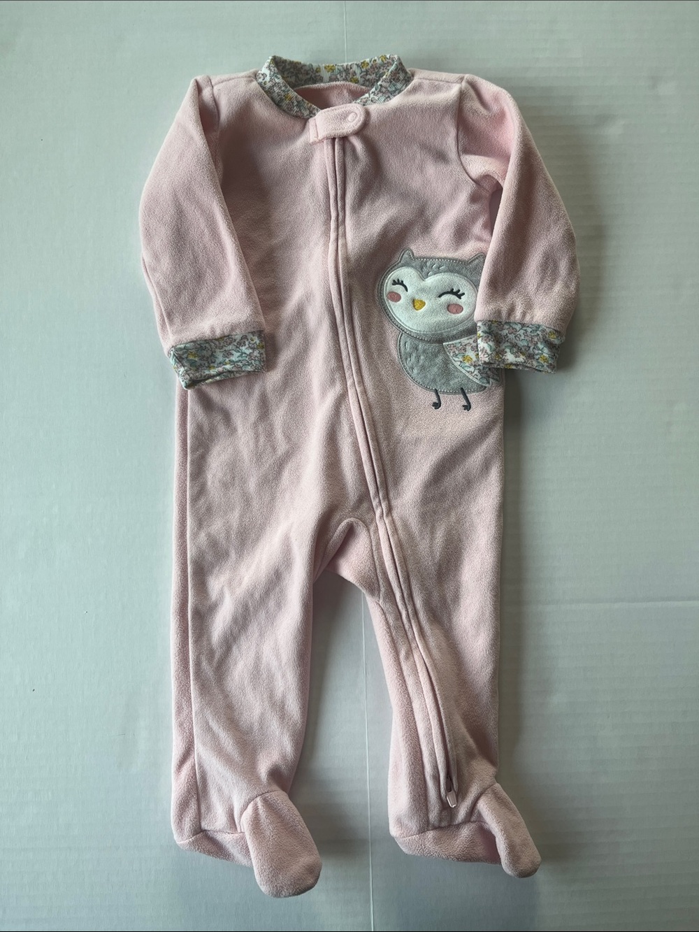 Carter's Pink Owl Footed One-Piece